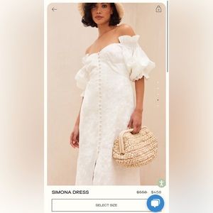 Cult Gaia, Simona Dress, Off-White, Linen, Worn once basically new.